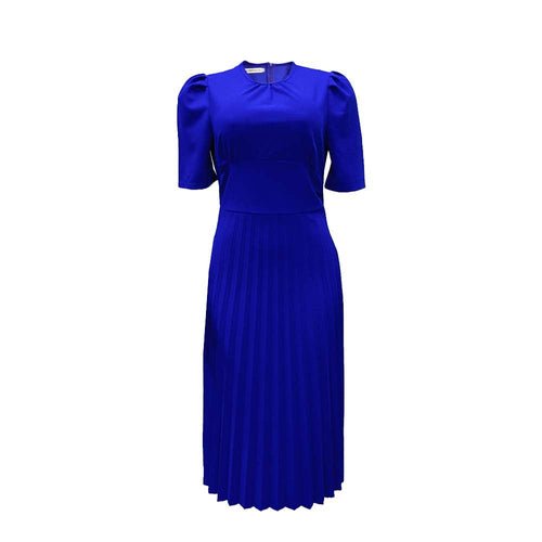 Short Sleeve Pleated Solid Color Dress - Amara Luxe Fine Boutique