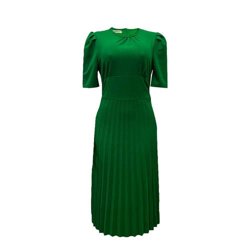 Short Sleeve Pleated Solid Color Dress - Amara Luxe Fine Boutique