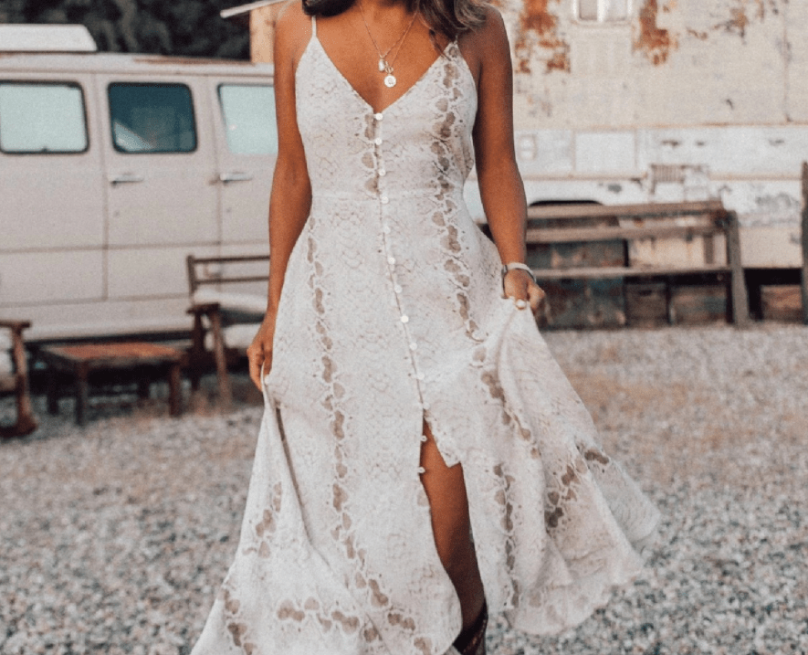 Snakeskin print boho dress - Amara Luxe Fine Boutique