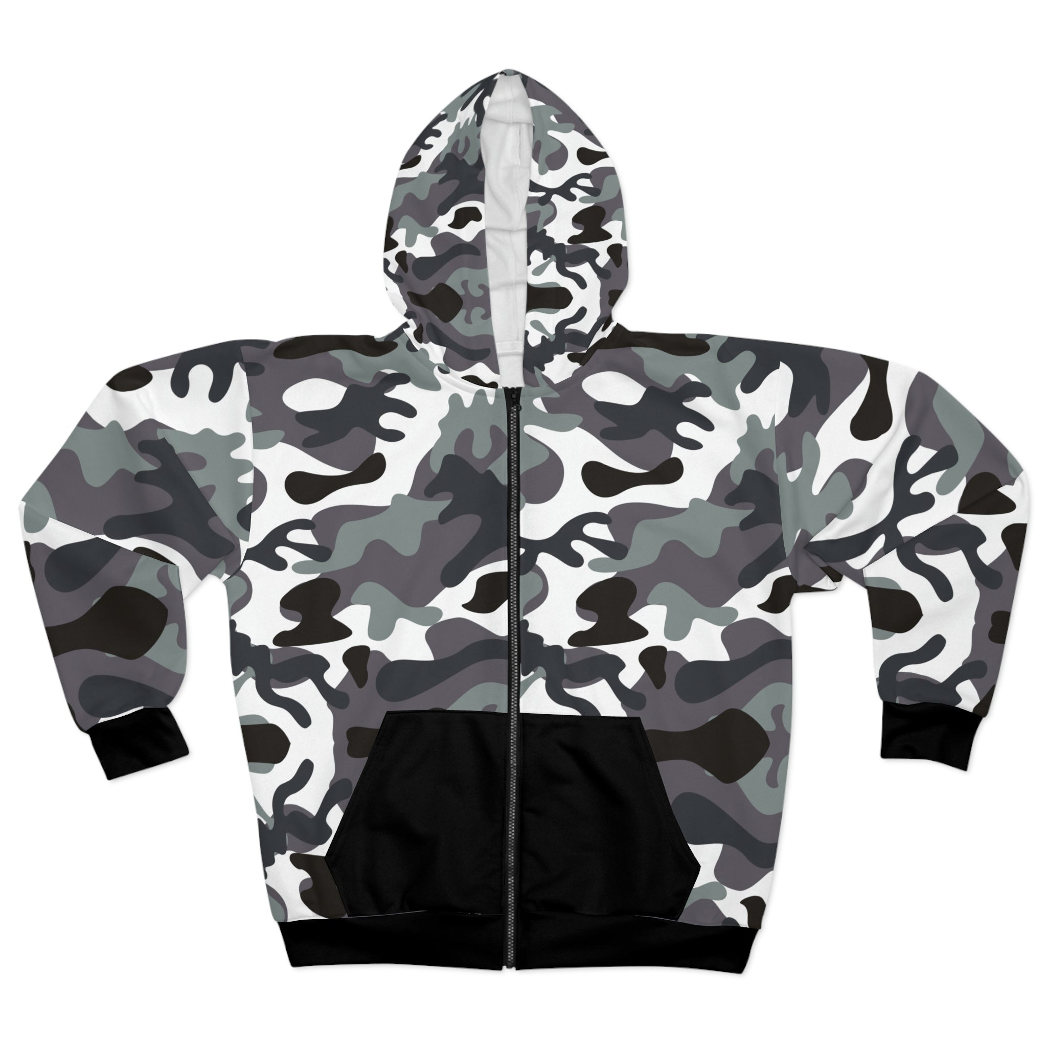 Snow Camo Zip Hoodie - Amara Luxe Fine Boutique