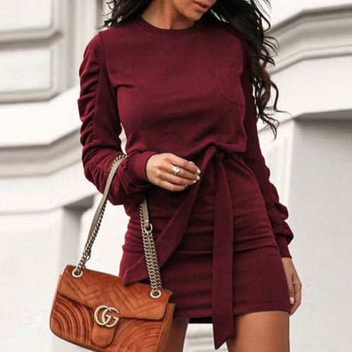 Solid Hooded Pullover Dress - Amara Luxe Fine Boutique