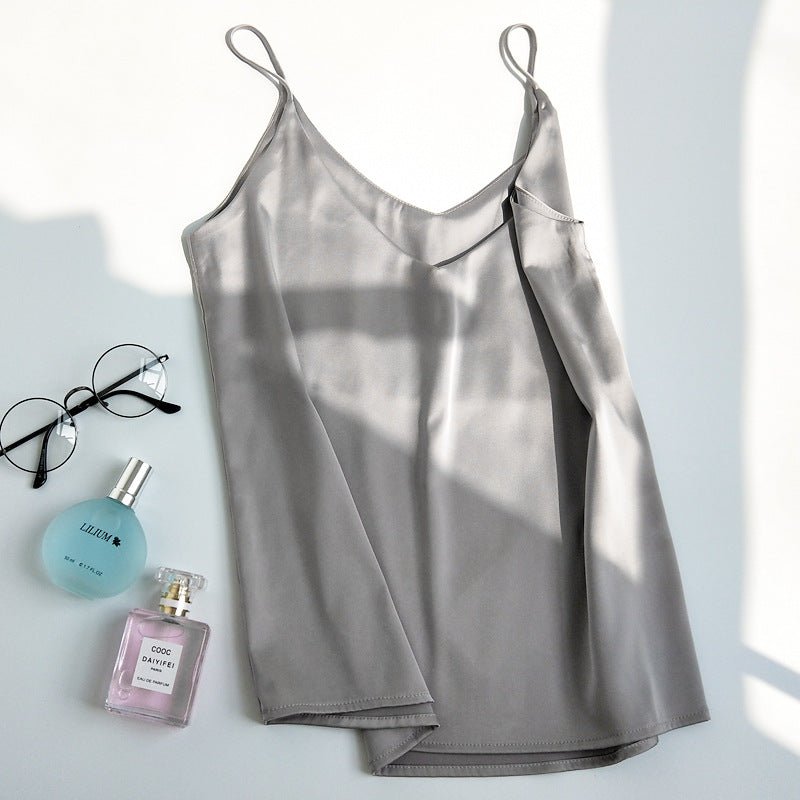 Spaghetti Strap V Neck Tank Tops - Amara Luxe Fine Boutique