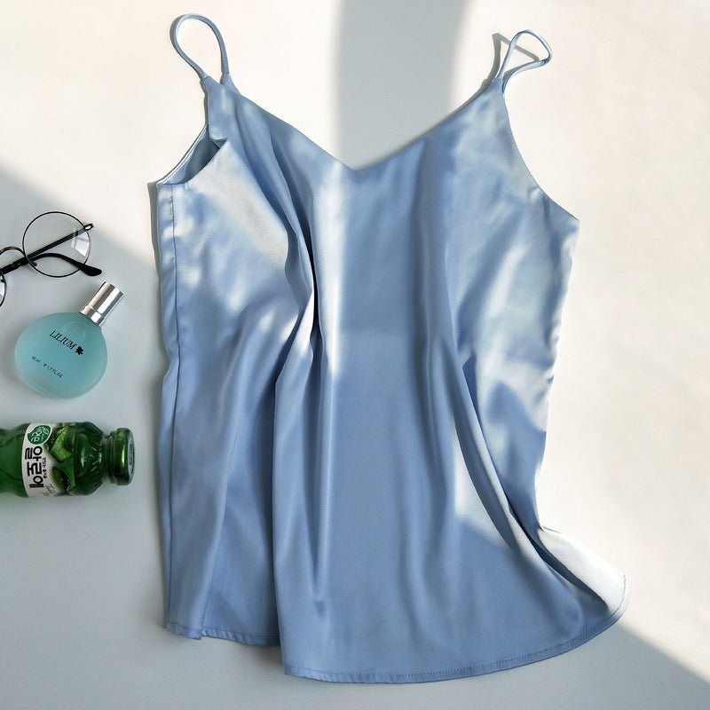 Spaghetti Strap V Neck Tank Tops - Amara Luxe Fine Boutique