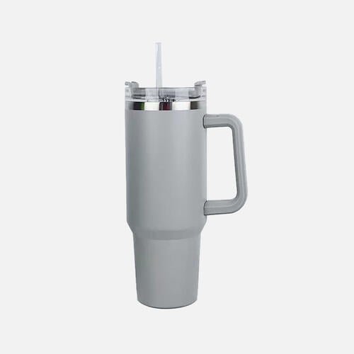 Stainless Steel Tumbler with Handle and Straw - Amara Luxe Fine Boutique