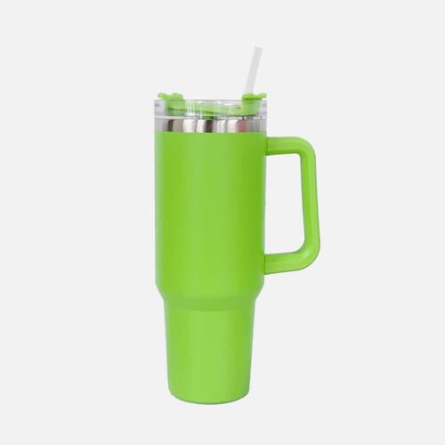 Stainless Steel Tumbler with Handle and Straw - Amara Luxe Fine Boutique