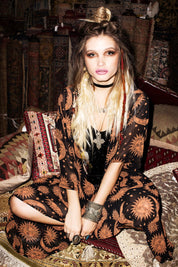 Star Moon Printed Thin Chiffon Cardigan - Amara Luxe Fine Boutique