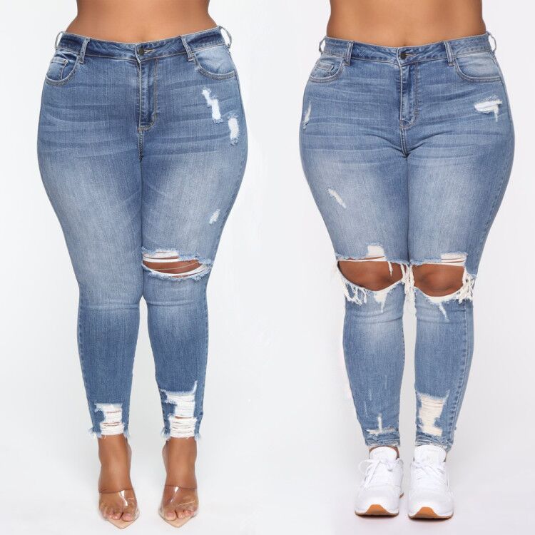 Stretch Ripped Women Plus Size Jeans Plus Size Jeans - Amara Luxe Fine Boutique