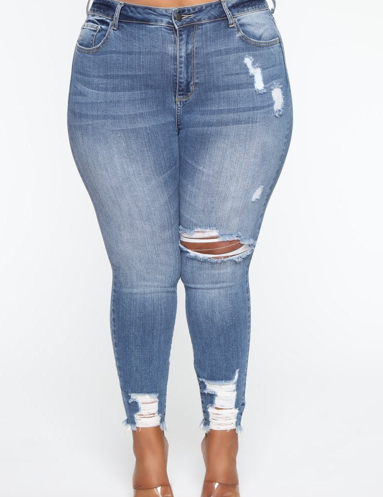 Stretch Ripped Women Plus Size Jeans Plus Size Jeans - Amara Luxe Fine Boutique