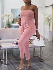 Summer Off Shoulder Tube Jumpsuit Sexy Slim Overalls - Amara Luxe Fine Boutique