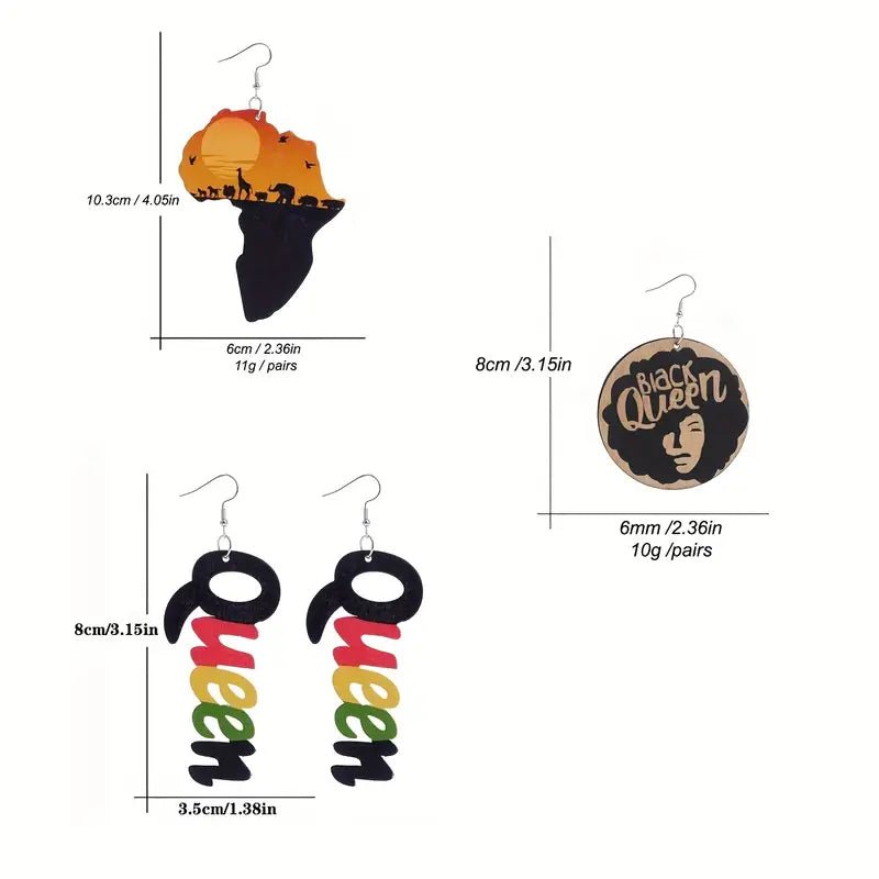 Trendy African Retro Wooden Earrings - Amara Luxe Fine Boutique