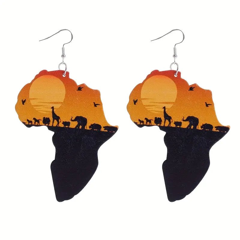 Trendy African Retro Wooden Earrings - Amara Luxe Fine Boutique