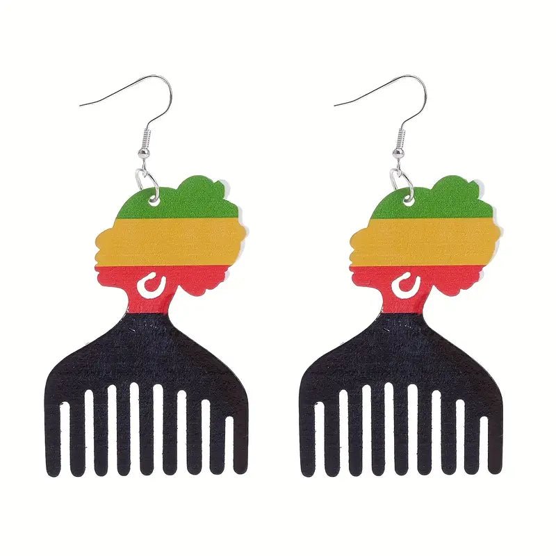 Trendy African Retro Wooden Earrings - Amara Luxe Fine Boutique