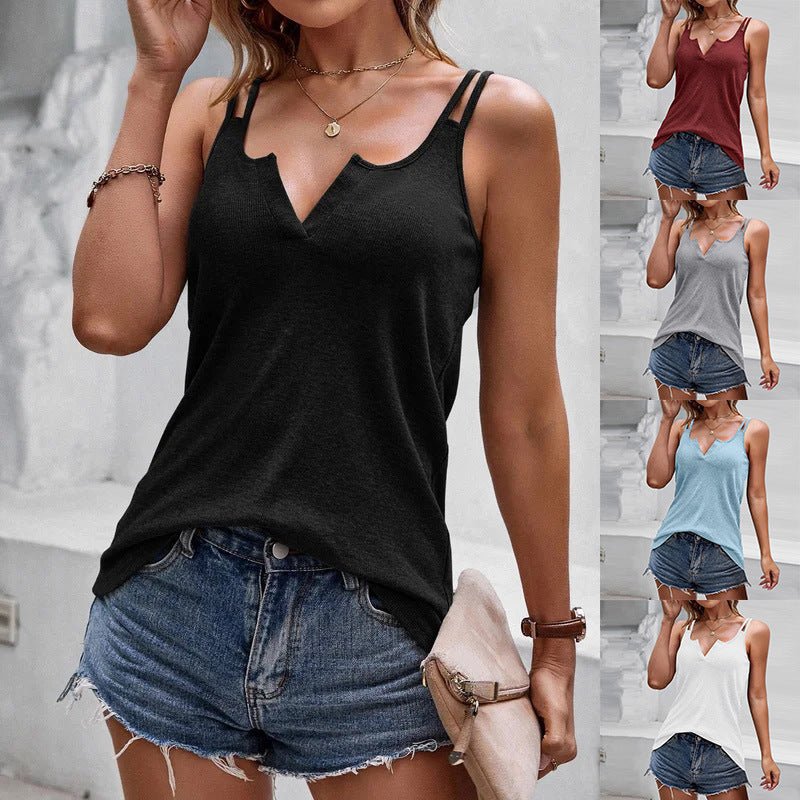 V-neck Camisole Tops For Women Casual Spaghetti Strap Tank Tops - Amara Luxe Fine Boutique