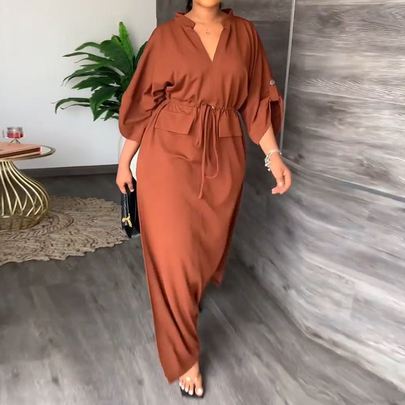 Women's Fashion Dress Solid Color - Amara Luxe Fine Boutique