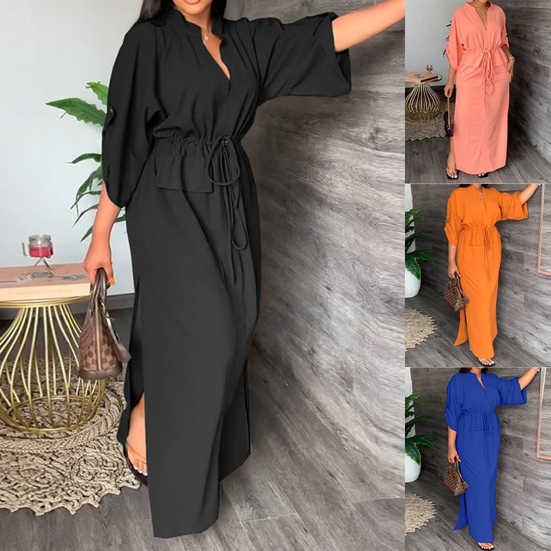Women's Fashion Dress Solid Color - Amara Luxe Fine Boutique