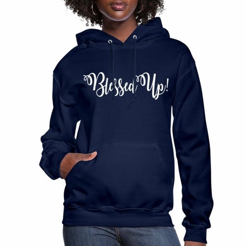 Womens Hoodie - Pullover Hooded Sweatshirt - Graphic/Blessed Up - Amara Luxe Fine Boutique