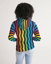 Womens Hoodie - Pullover Sweatshirt - Graphic/Rainbow Stripe - Amara Luxe Fine Boutique
