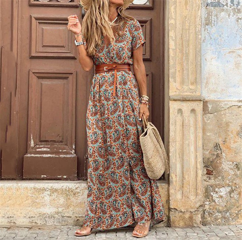 Women's Long Lace Stitching Elegant Dress Long Skirt - Amara Luxe Fine Boutique