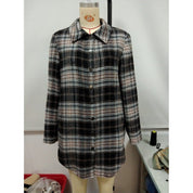 Women's Loose Casual Plush Plaid Shirt Jacket - Amara Luxe Fine Boutique