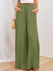 Womens Pants Wide Leg Loose Comfy Lounge Pants With Pockets - Amara Luxe Fine Boutique