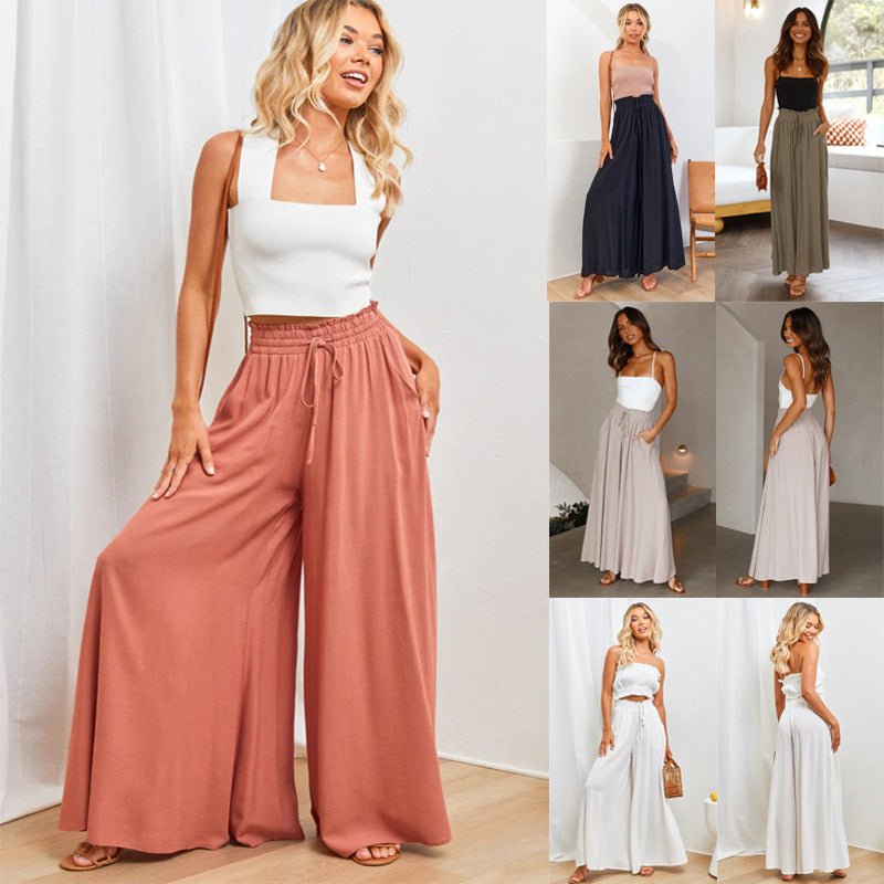 Womens Pants Wide Leg Loose Comfy Lounge Pants With Pockets - Amara Luxe Fine Boutique