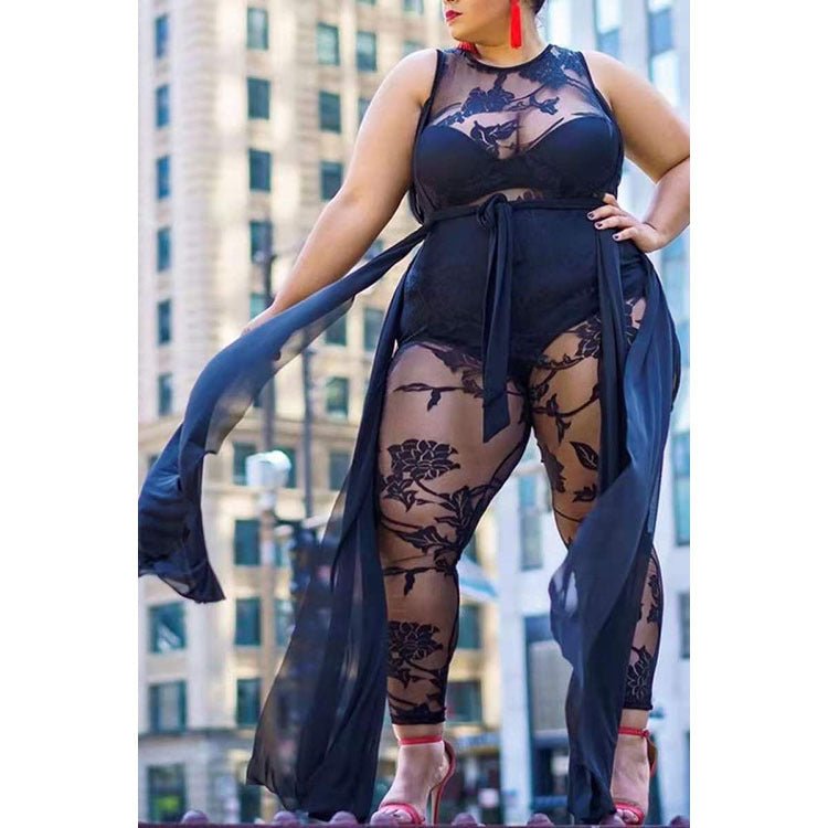 Women's Sexy Flocking Jumpsuit - Amara Luxe Fine Boutique