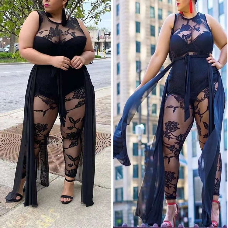 Women's Sexy Flocking Jumpsuit - Amara Luxe Fine Boutique