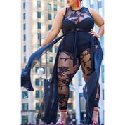 Women's Sexy Flocking Jumpsuit - Amara Luxe Fine Boutique