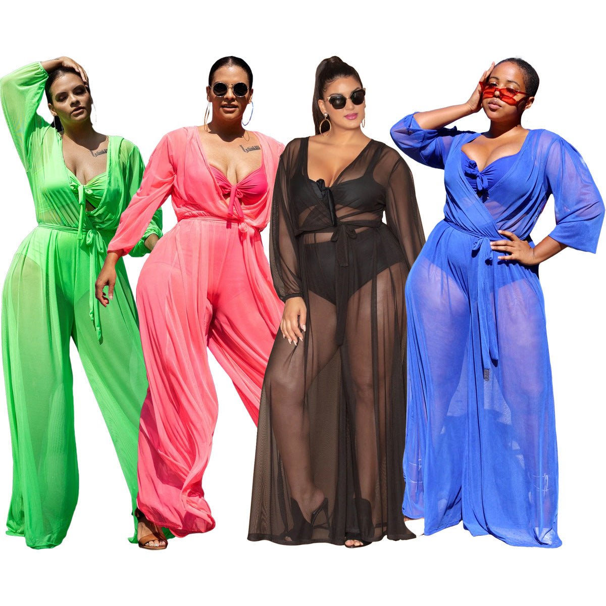 Women's Sheer Mesh Plus Size Women's Jumpsuit - Amara Luxe Fine Boutique