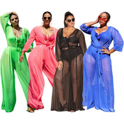 Women's Sheer Mesh Plus Size Women's Jumpsuit - Amara Luxe Fine Boutique