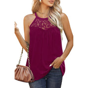 Womens Tank Tops Loose Fit Summer Lace Halter Tops Sleeveless Shirts - Amara Luxe Fine Boutique